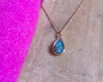 Dainty Drop Gem Stone Pendant