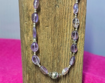 Amethyst and silver necklace FREE DELIVERY