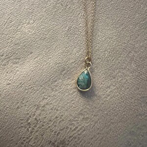 Dainty Drop Gem Stone Pendant