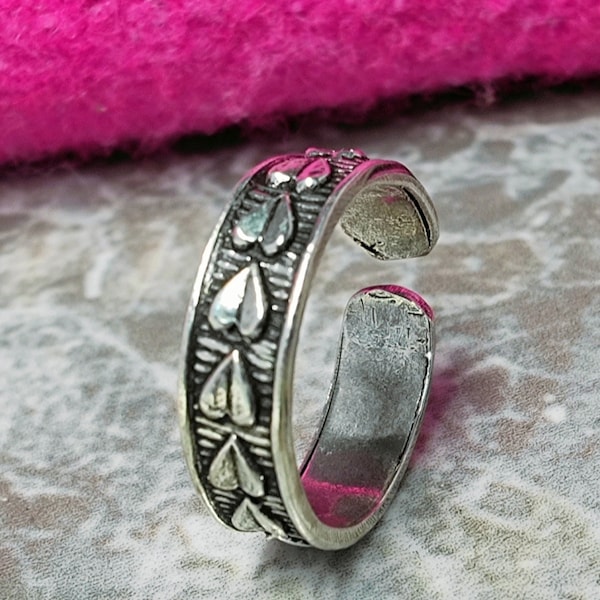 Silver Toe Ring, Toe Ring, Summer Jewellery, Adjustable Ring, Pinky Ring, 925 Silver, Vintage Style
