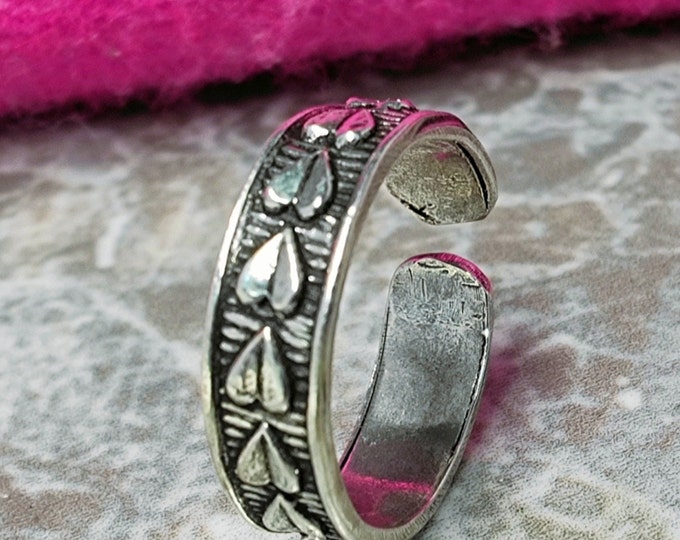 Silver Toe Ring, Toe Ring, Summer Jewellery, Adjustable Ring, Pinky Ring, 925 Silver, Vintage Style