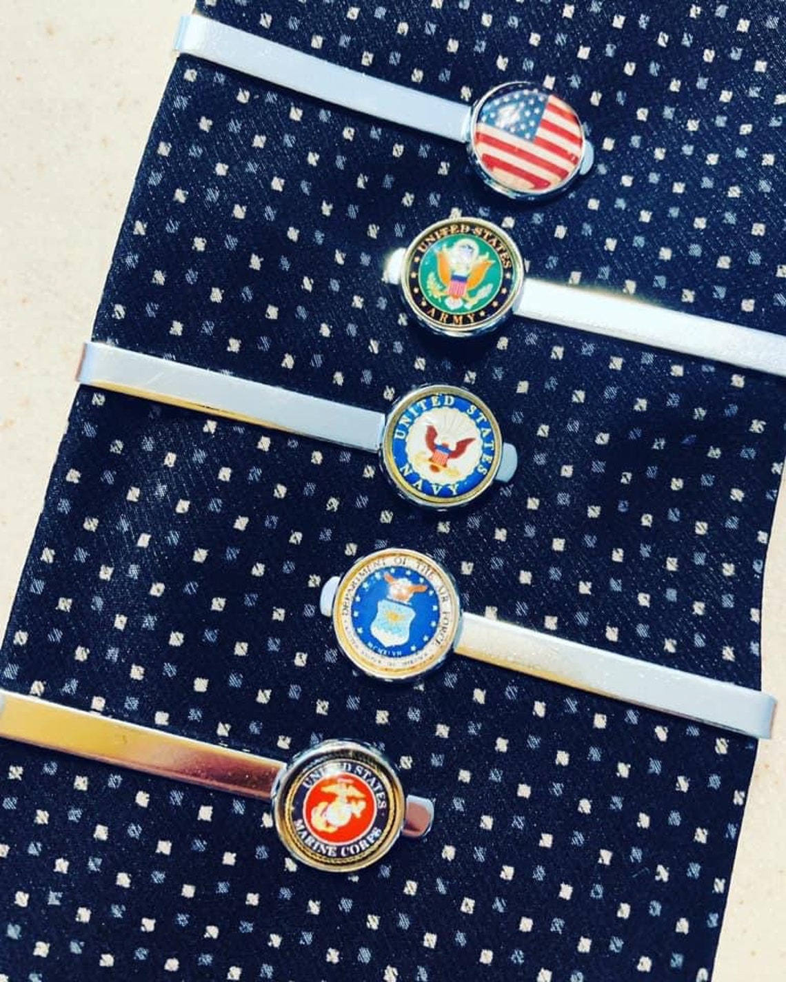 patriotic tie clips