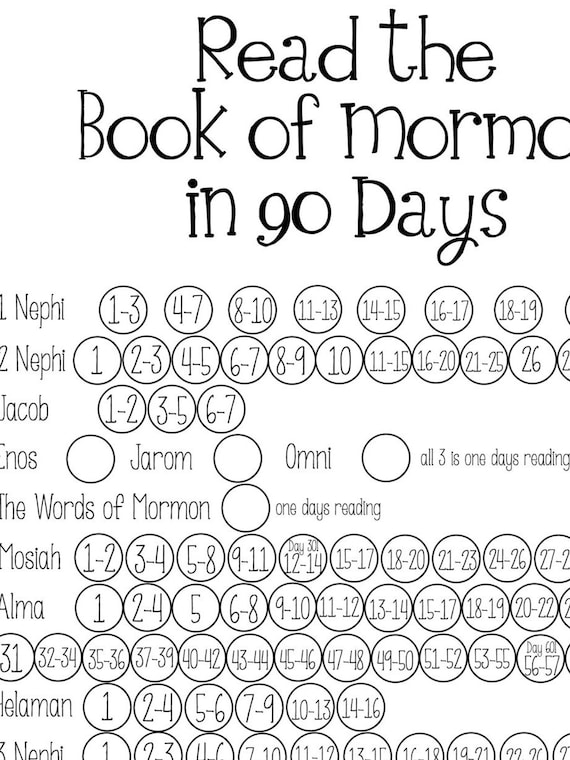 Book Of Mormon Reading Chart Printable