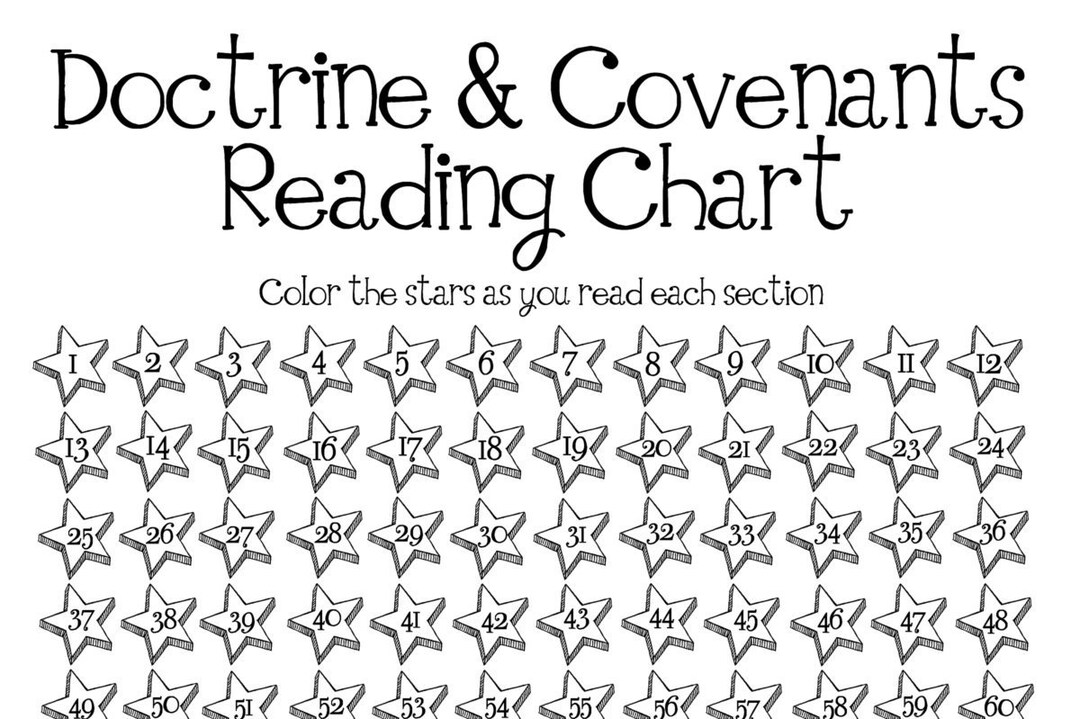 Doctrine &amp; Covenants Reading Chart/book of Mormon/printable - Etsy