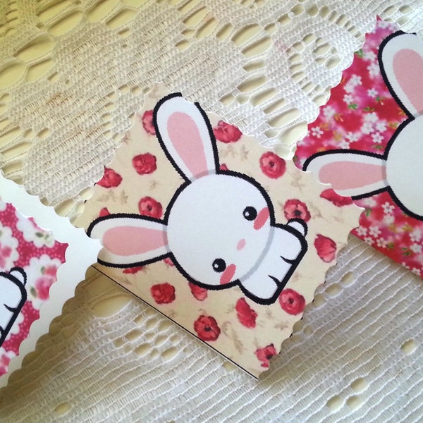 Immagini digitali stampabili di Kawaii Love Bunny Rabbit, mini buoni regalo, buoni regalo per custodie regalo ed etichette super carine!!