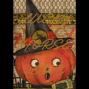 Vintage Retro Primitive Jack o lantern Halloween Pumpkin, Digital Image, Printable Download, Wreath Sign, Scrapbooking, Halloween Decoration