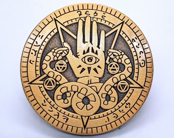 DND WARLOCK PIN, Dungeons and dragons charachter enamel pin D20 rpg