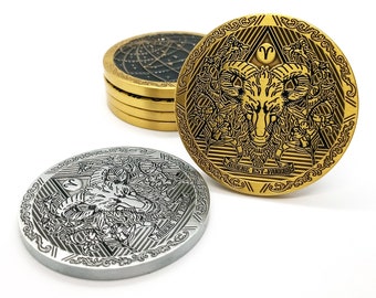 ARIES ZODIAC CONSTELLATION  coin hard enamel.