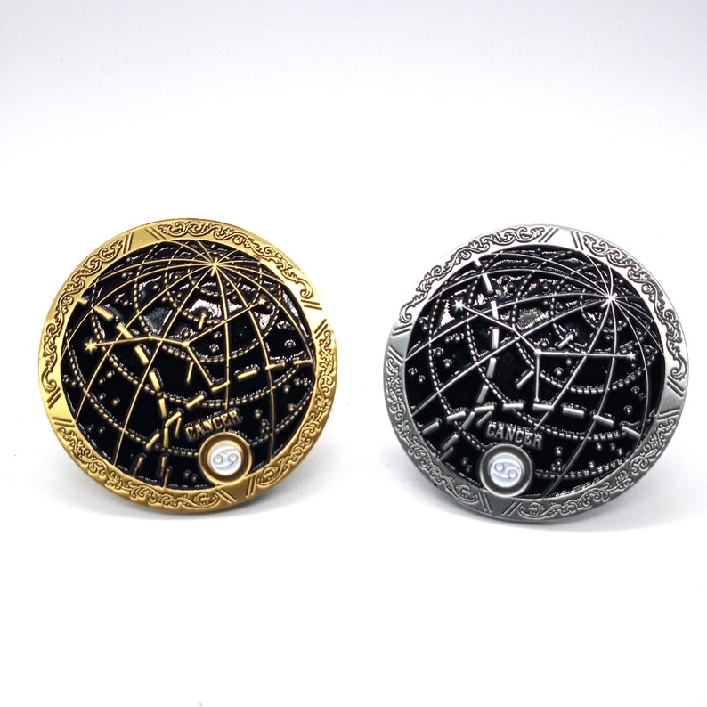 cancer constellation inspired enamel pin. CANCER CONSTELLATION PIN