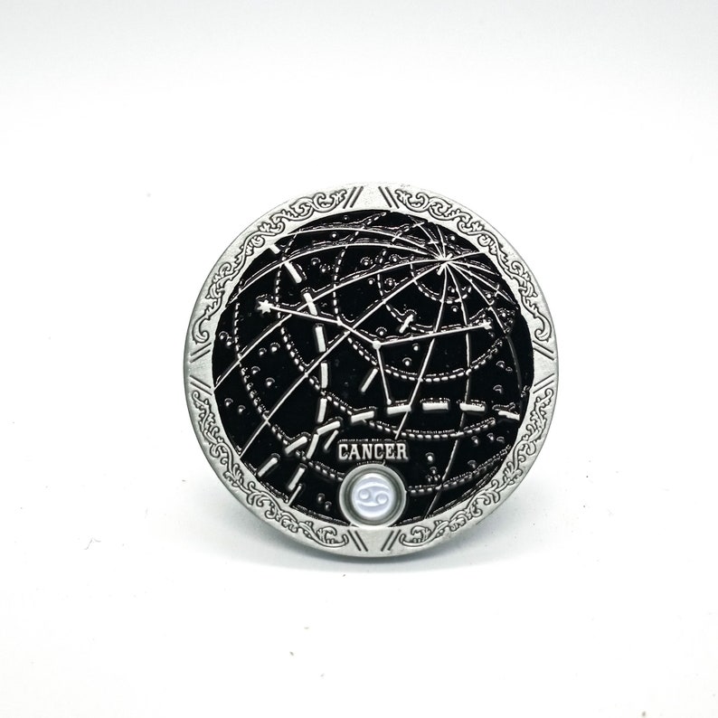 cancer constellation inspired enamel pin. CANCER CONSTELLATION PIN