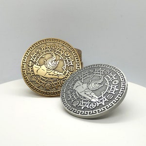 DND SORCERER COIN, large Dungeons and dragons charachter coin D20 rpg