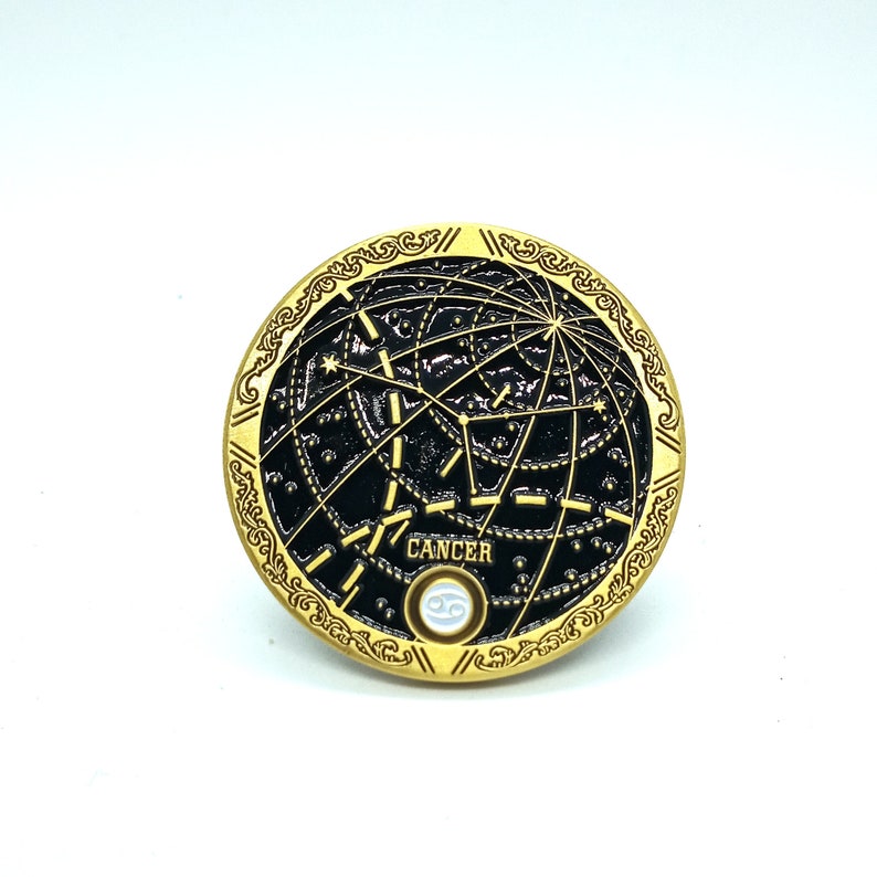 cancer constellation inspired enamel pin. CANCER CONSTELLATION PIN