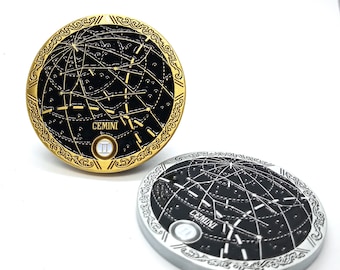 GEMINI CONSTELLATION PIN -  gemini constellation inspired enamel pin.