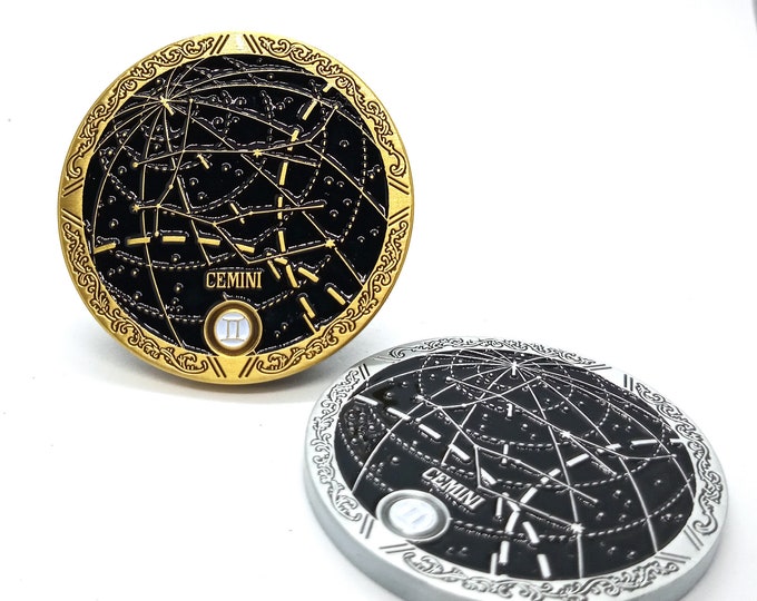 GEMINI CONSTELLATION PIN - Gemini sterrenbeeld geïnspireerd emaille pins.