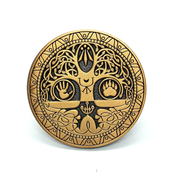 DND DRUID PIN, Dungeons and dragons charachter enamel pin D20 rpg