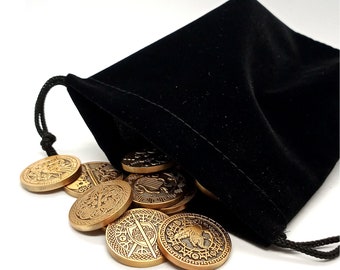 14 DND KARAKTERTOKENS, 1 inch Dungeons and Dragons-karaktermunten D20 rpg