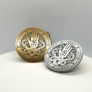 DND WARLOCK COIN, large Dungeons and dragons charachter coin D20 rpg