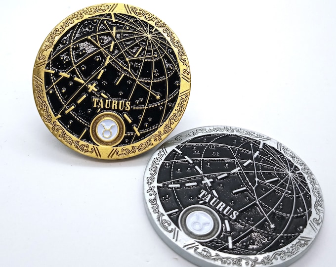 TAURUS CONSTELLATION PIN -  taurus constellation inspired enamel pin.