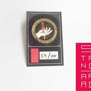 Dungeons and dragons DND lycko emalj pin D20 fusk frodas aldrig