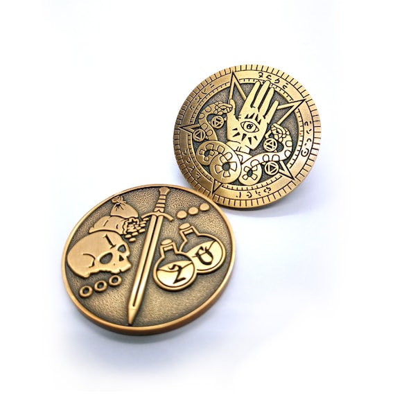 Elf Elven Metal Fantasy Coin Set Dungeons Dragons Game RPG LARP D&D Dice & Acc e