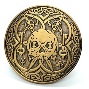 DND ROGUE COIN, large Dungeons and dragons charachter coin D20 rpg antique gold