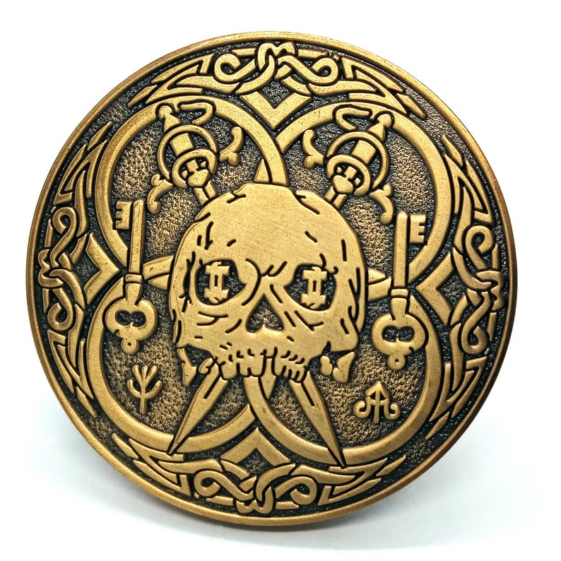 DND ROGUE COIN, large Dungeons and dragons charachter coin D20 rpg antique gold