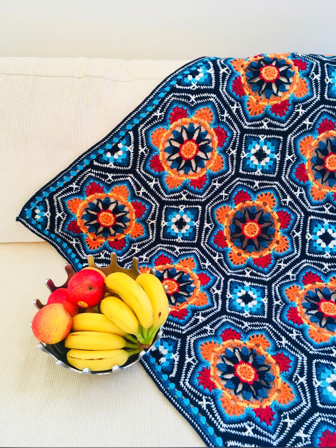 Crochet Blanket PERSIAN TILES, Crochet Bedspread Persian Tiles, Justin