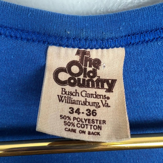 Vintage 80s Busch Gardens Womens Blue T-Shirt The… - image 3