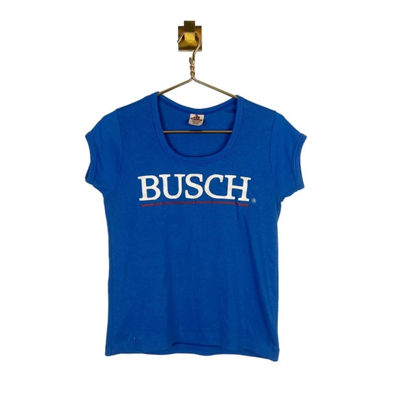 Vintage 80s Busch Gardens Womens Blue T-Shirt The… - image 1