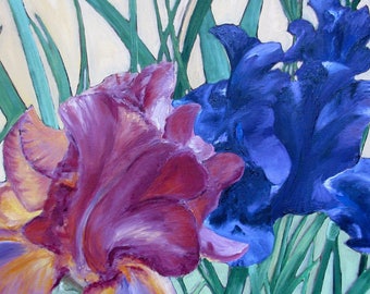 Peinture originale Iris huile sur toile