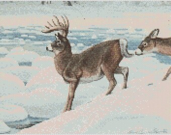Animal PDF Cross Stitch Chart - Deers