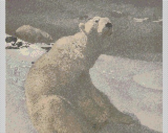 Animal PDF Cross Stitch Chart - (ref206) Polar Bear