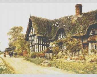 Country Cottages PDF Cross Stitch Charts:- (ref-153) Great Comberton