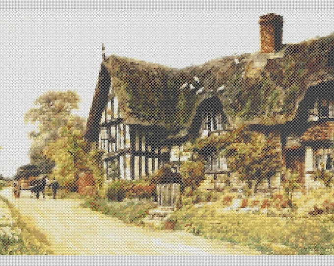 Country Cottages PDF Cross Stitch Charts:- (ref-153) Great Comberton