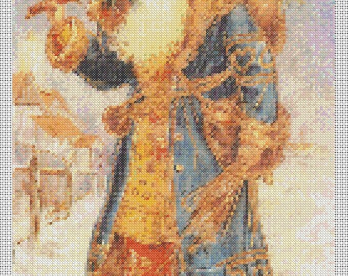 Christmas PDF Cross Stitch Charts:- (ref-190) Santa's Christmas Tree