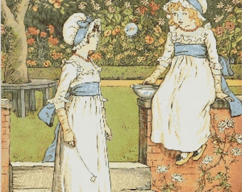 Vintage People PDF Cross Stitch Charts- (Ref-038) Playing with Bubbles