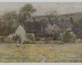 Country Cottage PDF Cross Stitch Chart - (ref242) The Dukes Cottage