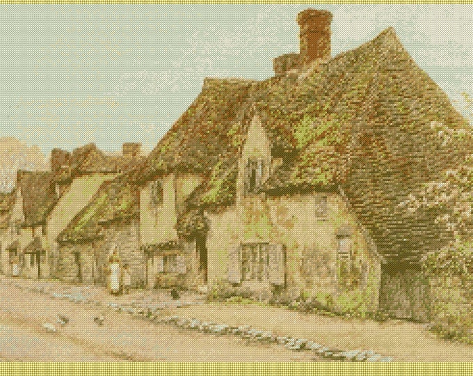 Country Cottage PDF Cross Stitch Charts- (Ref-013) - Kent Country Village
