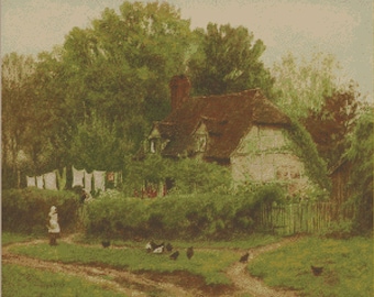Country Cottage PDF Cross Stitch Charts - (ref002) Hambledon Country Cottage
