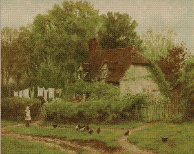 Country Cottage PDF Cross Stitch Charts - (ref002) Hambledon Country Cottage