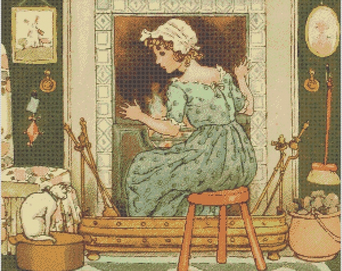 Vintage People PDF Cross Stitch Charts- (Ref-040) Little Polly Flinders