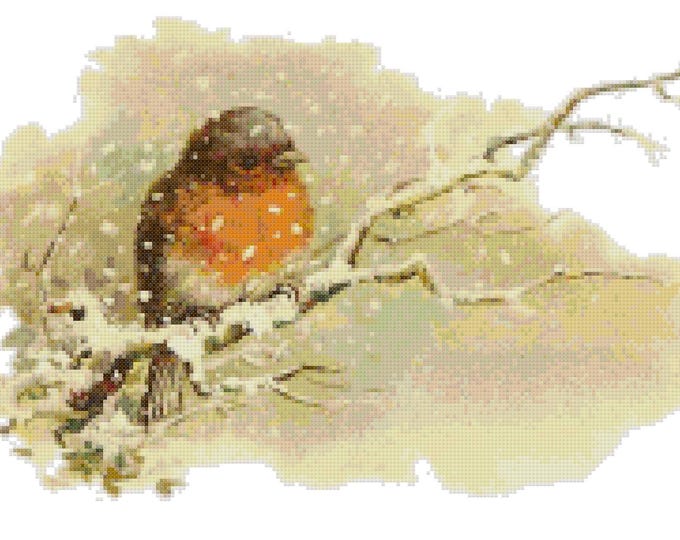 Animal PDF Cross Stitch Chart - (ref239) Robin