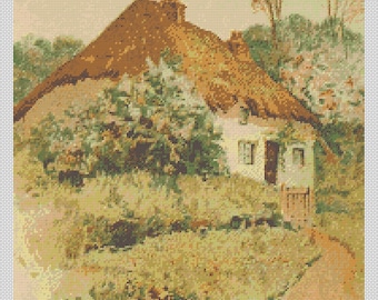 Country Cottages PDF Cross Stitch Charts:- (ref-176) Lakeland Cottage