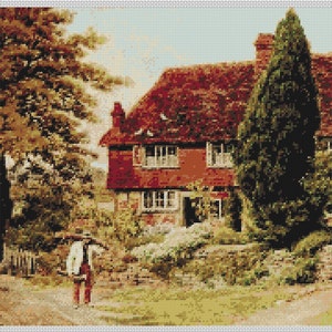 Country Cottages PDF Cross Stitch Charts:- (ref-167) Tillington Cottage