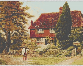 Country Cottages PDF Cross Stitch Charts:- (ref-167) Tillington Cottage