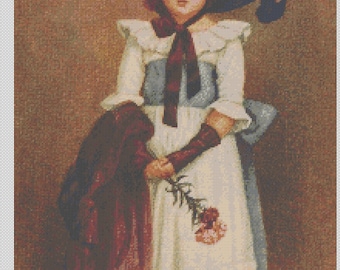 Vintage People PDF Cross Stitch Charts:- (ref-076) The Little Model
