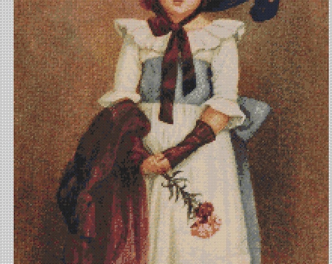 Vintage People PDF Cross Stitch Charts:- (ref-076) The Little Model