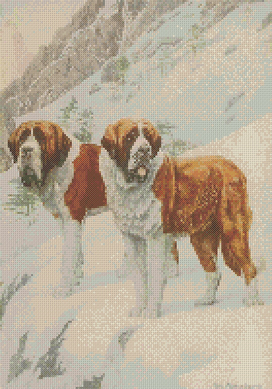 Animal PDF Cross Stitch Chart St. Bernards Dogs Etsy