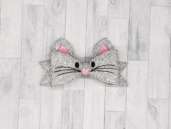 Cat Hair Bow Hair Accessories Girls Bows Glitter Vinyl Etsy