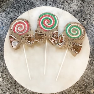Gingerbread Fake Candy Decorations, Red/Green/White/Golden, Fake Christmas Candy Decorations, Wreath Attachments, Embellishments